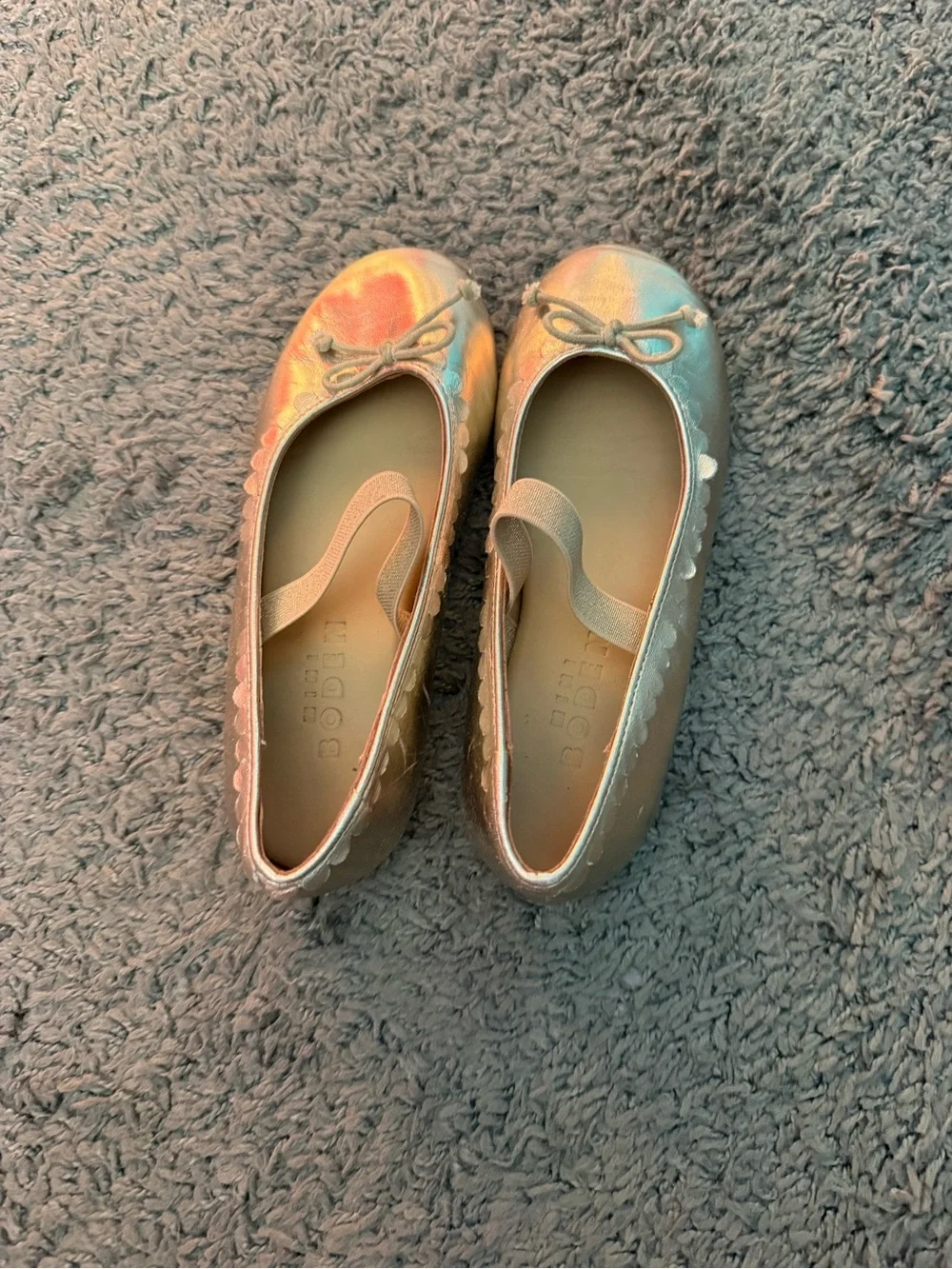 Mini Boden Metallic Gold Mary Jane Ballet Flat Sz 30 (12.5)